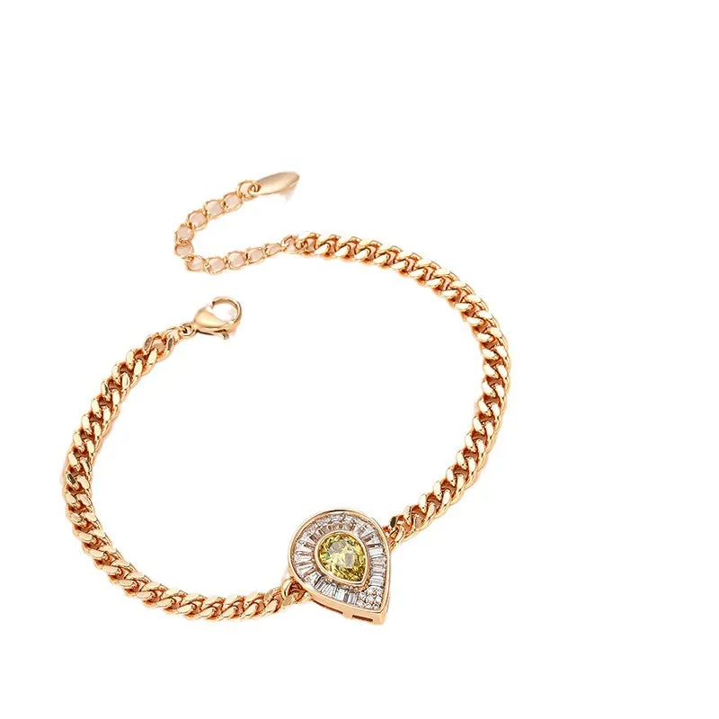 Caibao series water drop full set bracelet for women retro light luxury niche temperament high-end sense