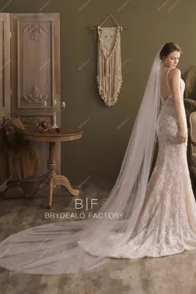 Cathedral Length Bridal Veil Plain Tulle Wedding Veil