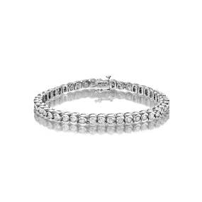 Cecelia 7 Carat Round Brilliant Single Row Diamond Tennis Bracelet in Platinum By Mike Nekta