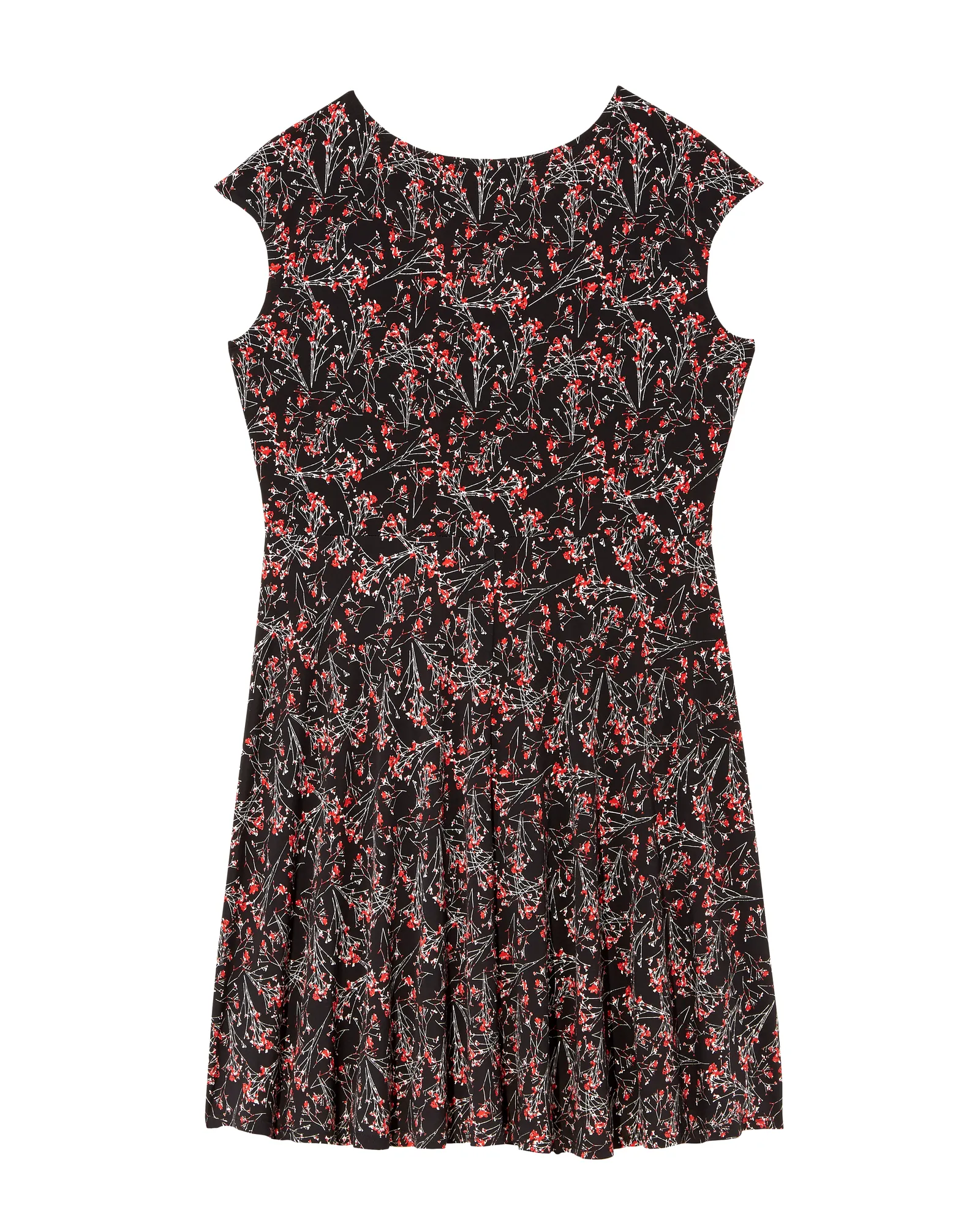Ceram Criss-Cross Neck Fit and Flare Dress | Black / Red