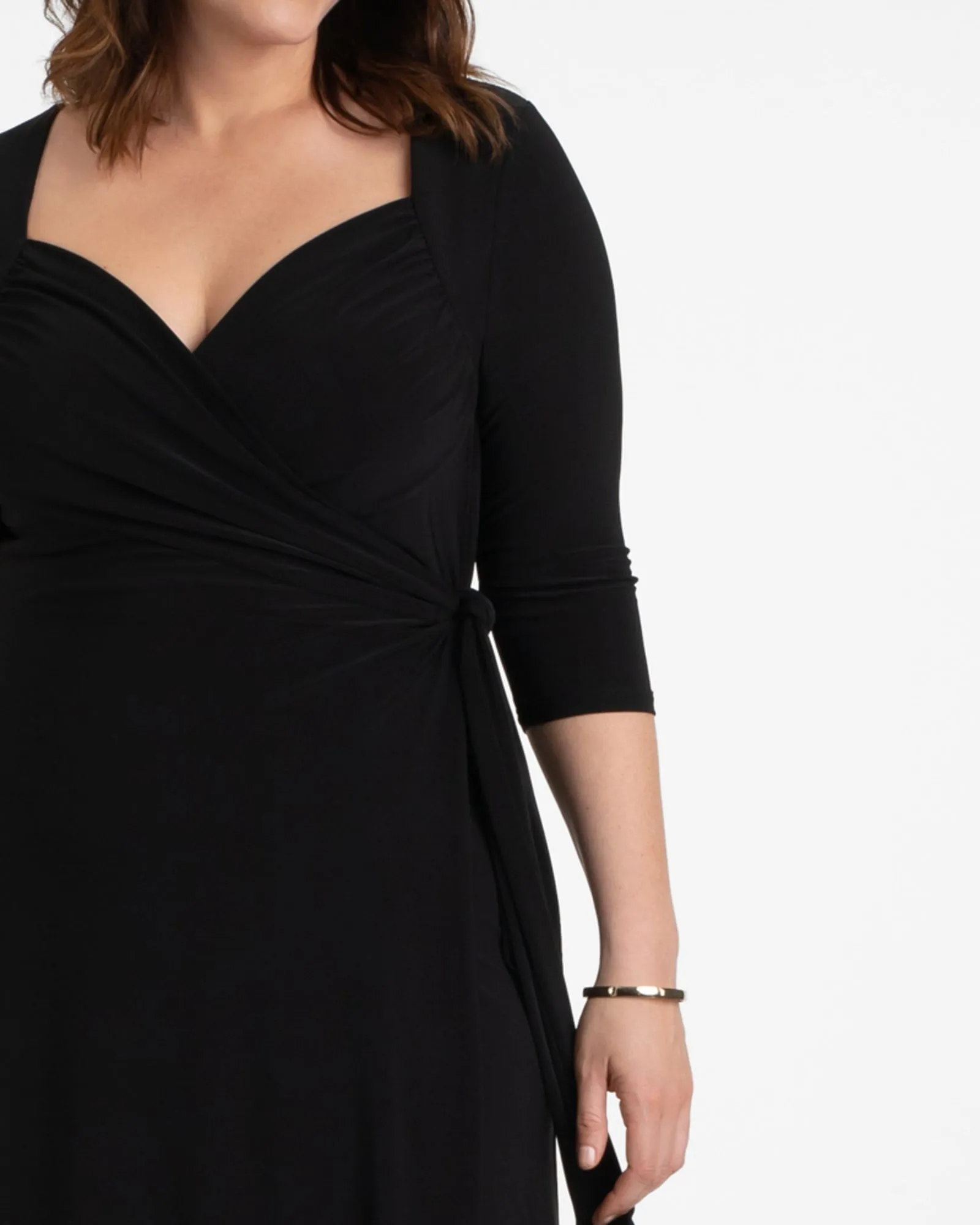 Chrystie Knit Wrap Dress | BLACK NOIR