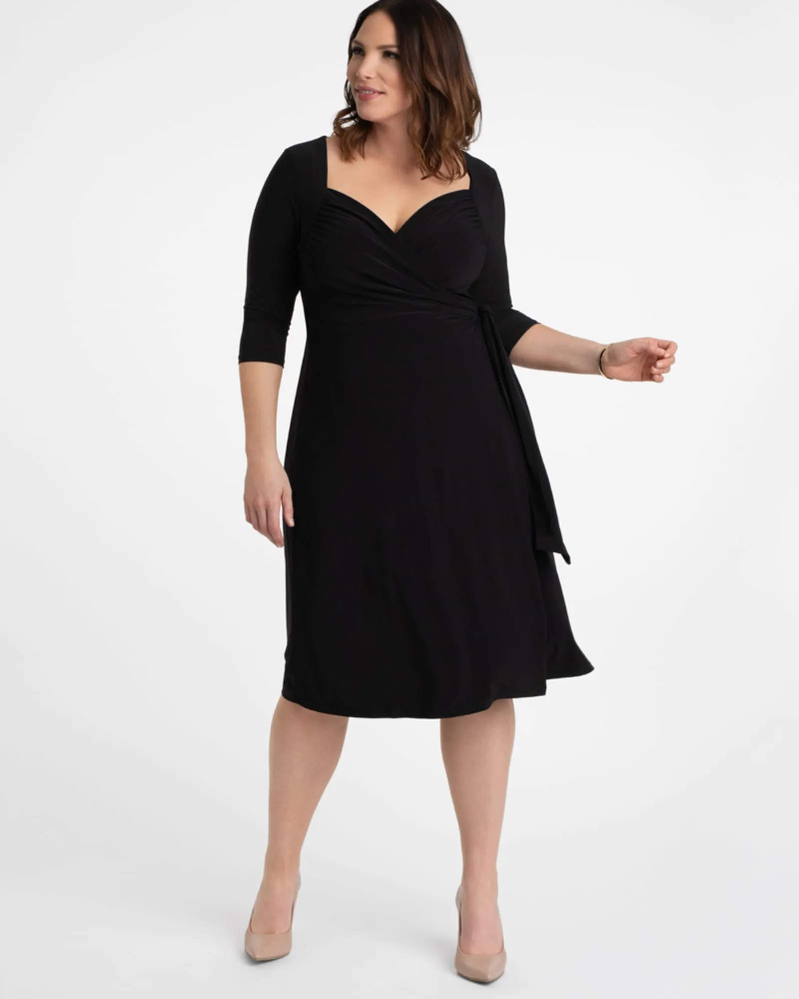Chrystie Knit Wrap Dress | BLACK NOIR