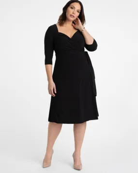 Chrystie Knit Wrap Dress | BLACK NOIR