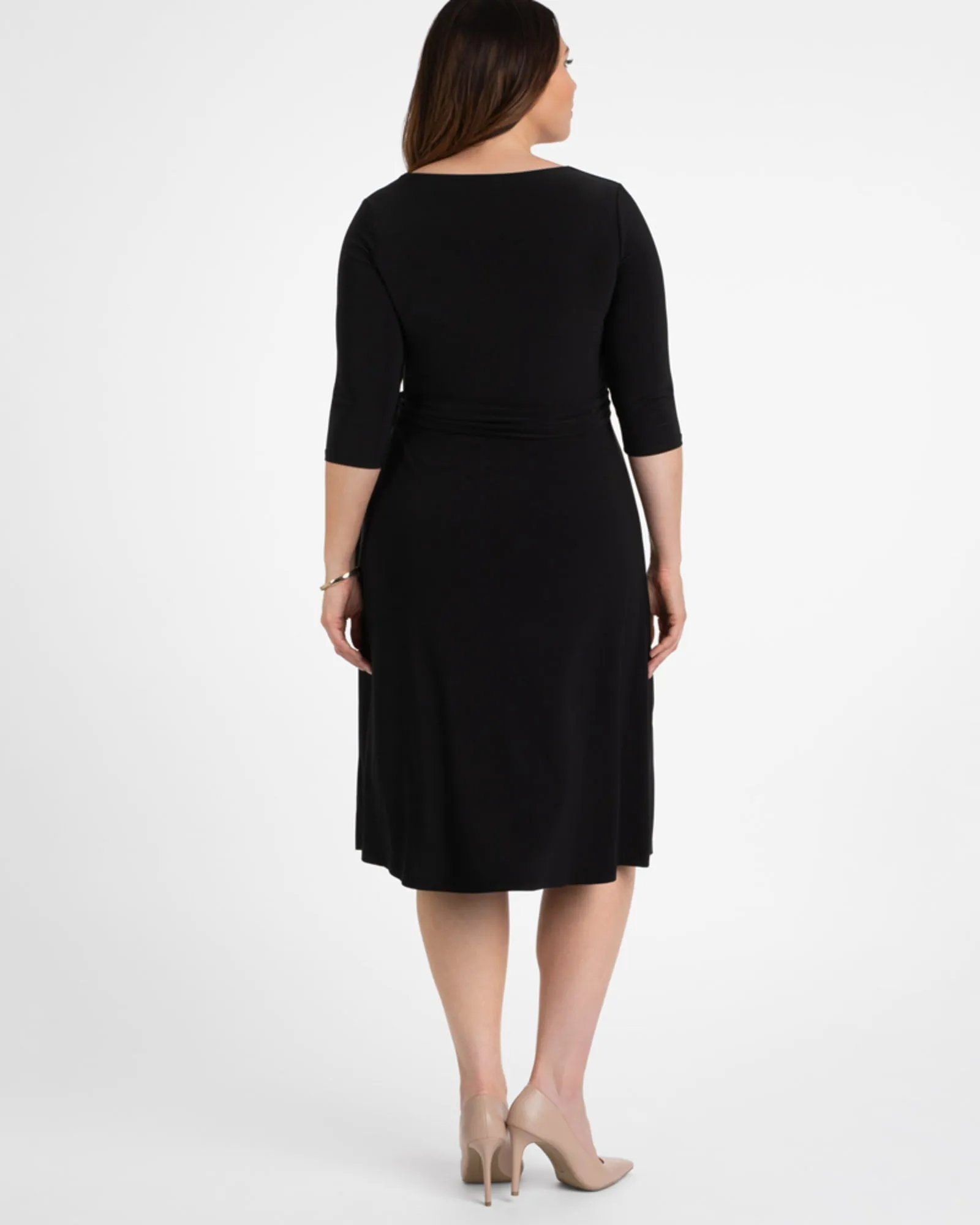 Chrystie Knit Wrap Dress | BLACK NOIR