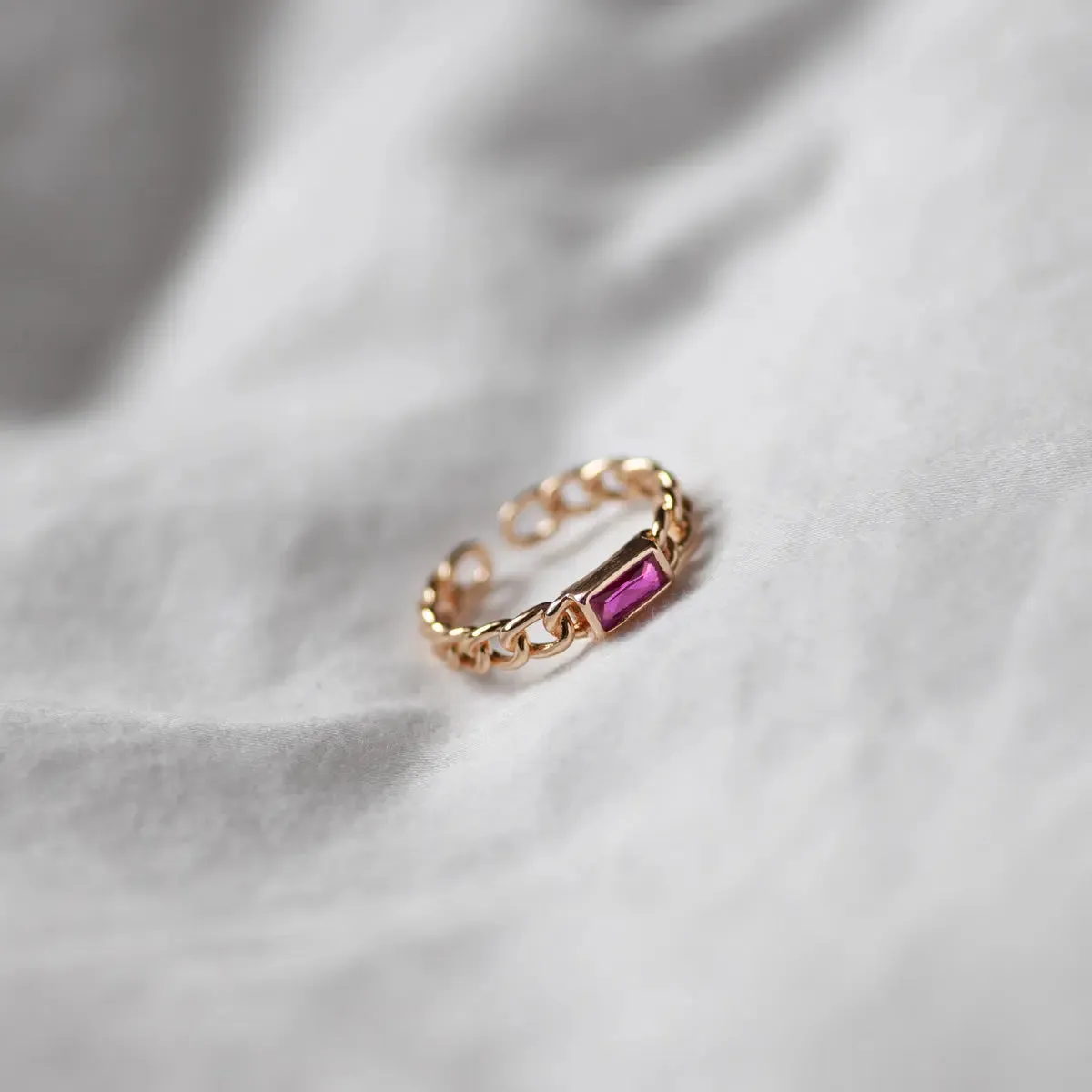 Chunky Chain Crystal Ring