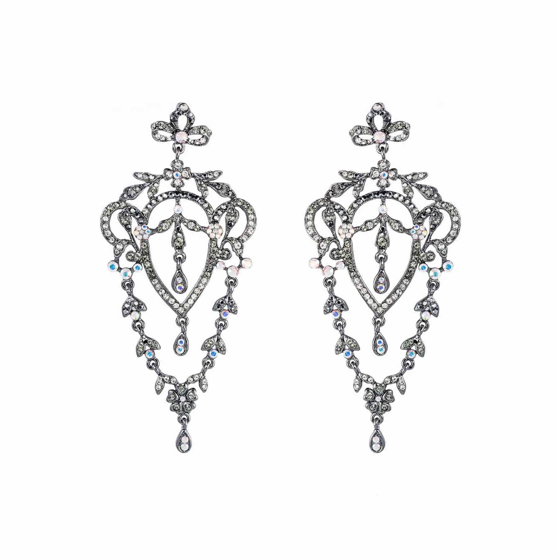 Crystal Floral Chandelier Earrings