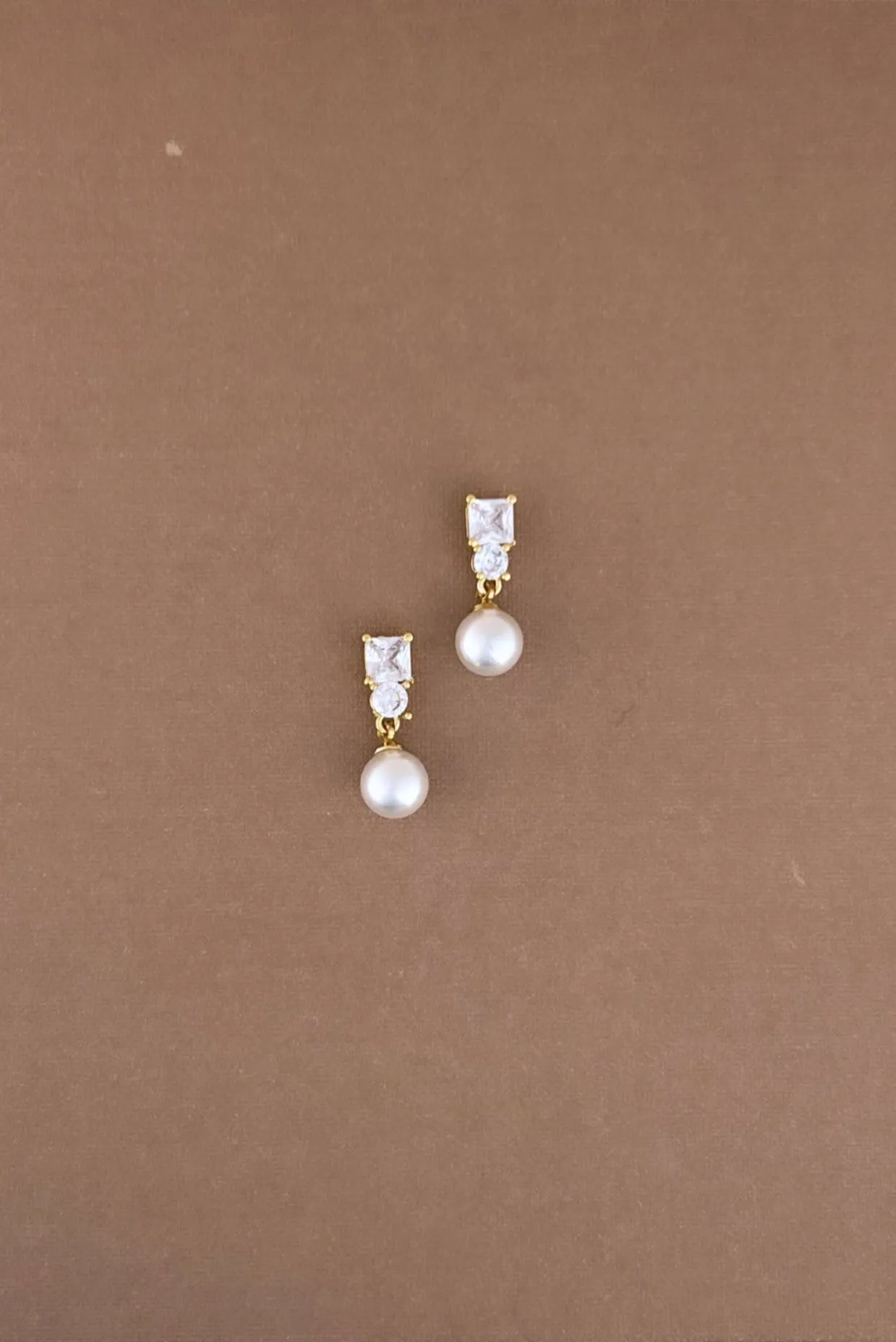 DARA Simulated Diamond and Pearl Earrings