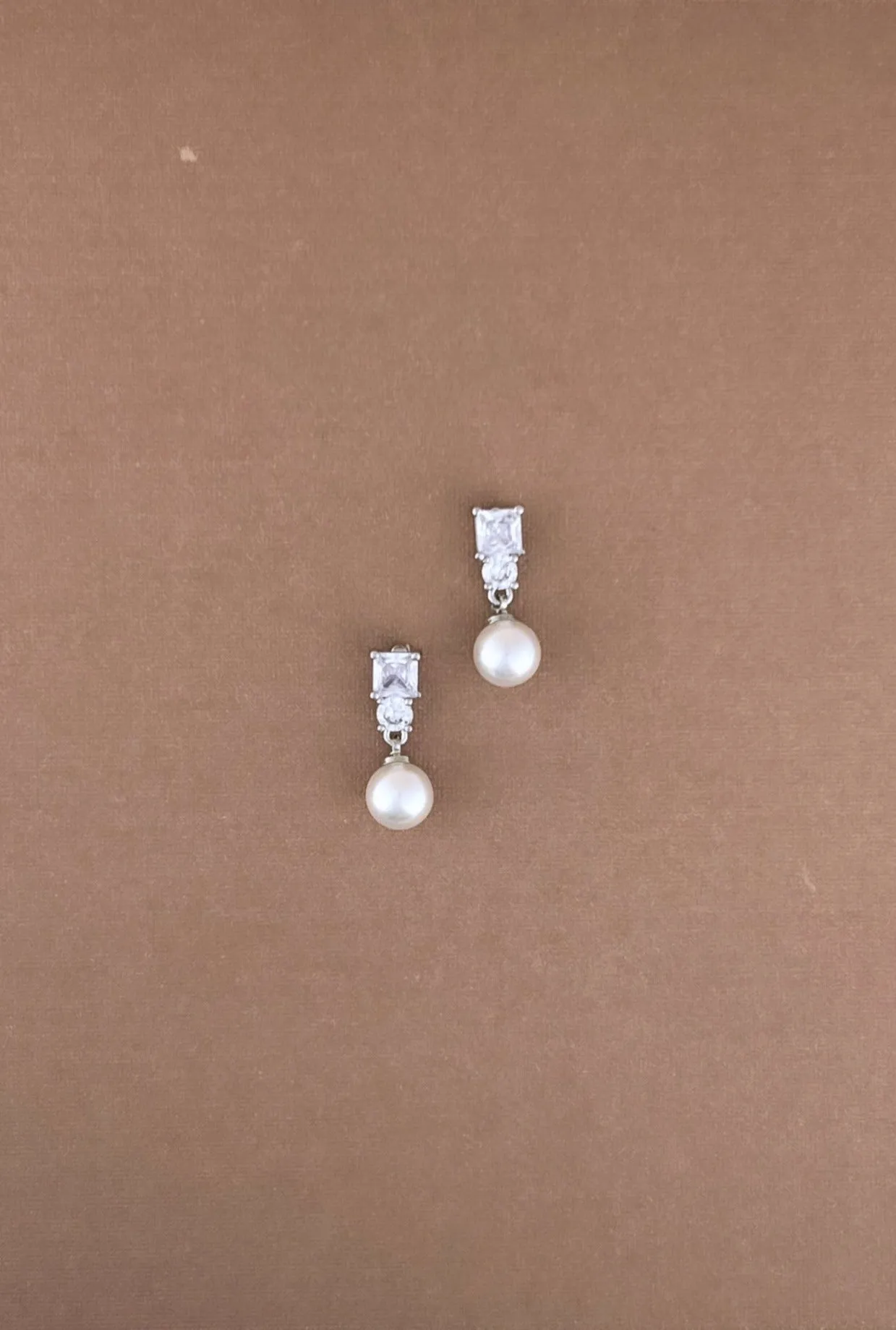 DARA Simulated Diamond and Pearl Earrings