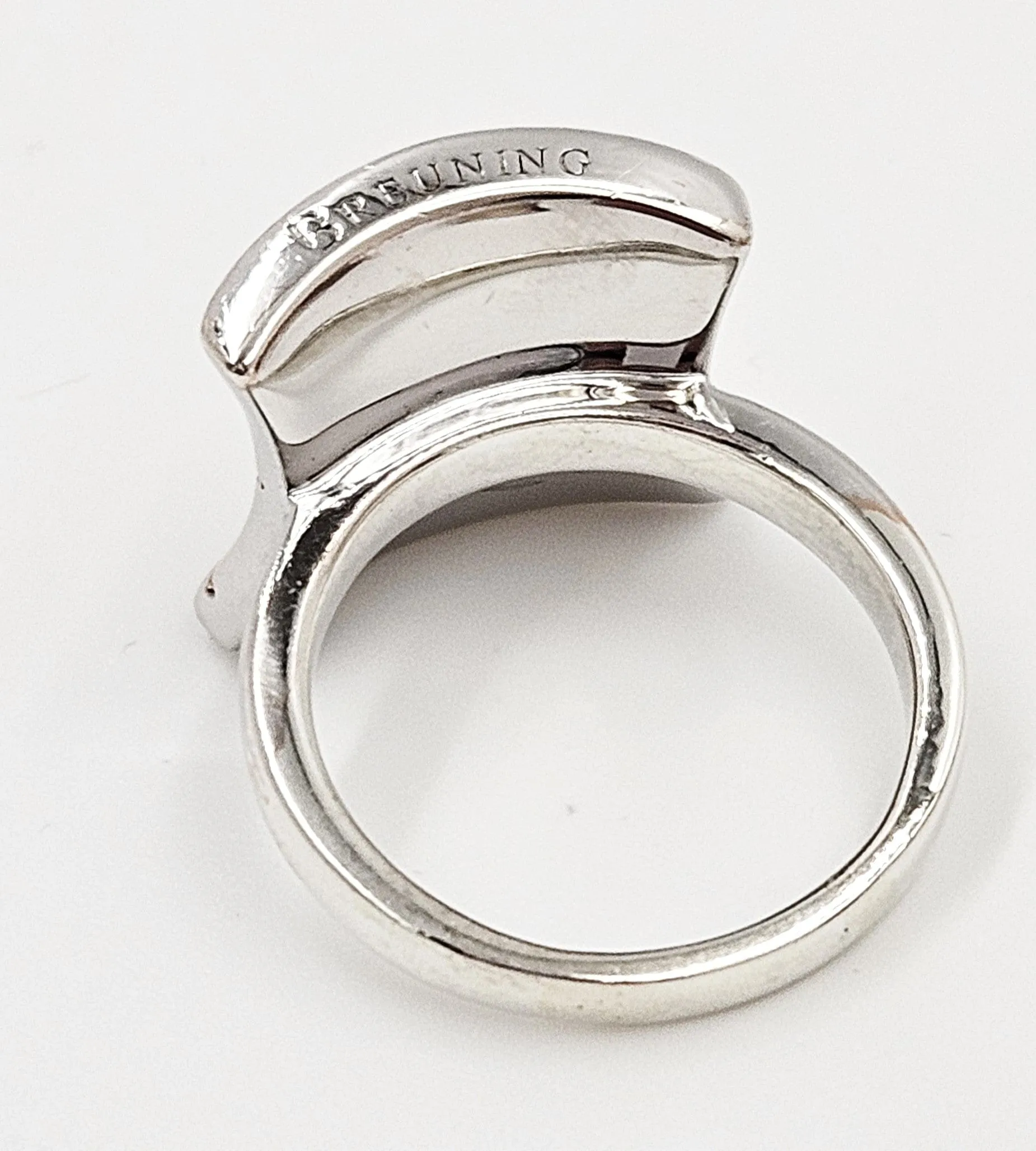 Designer Breuning Sterling & Rose Gold Modernist Bracelet Earrings Ring Set