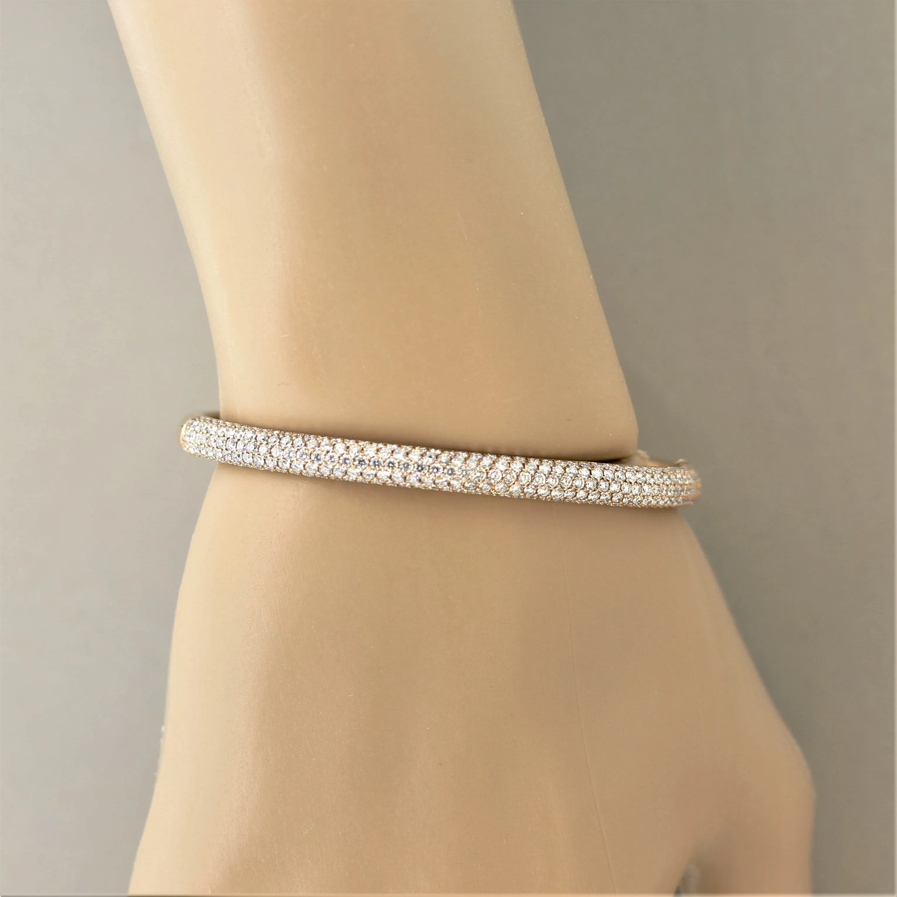 Diamond Pave Gold Bangle Bracelet
