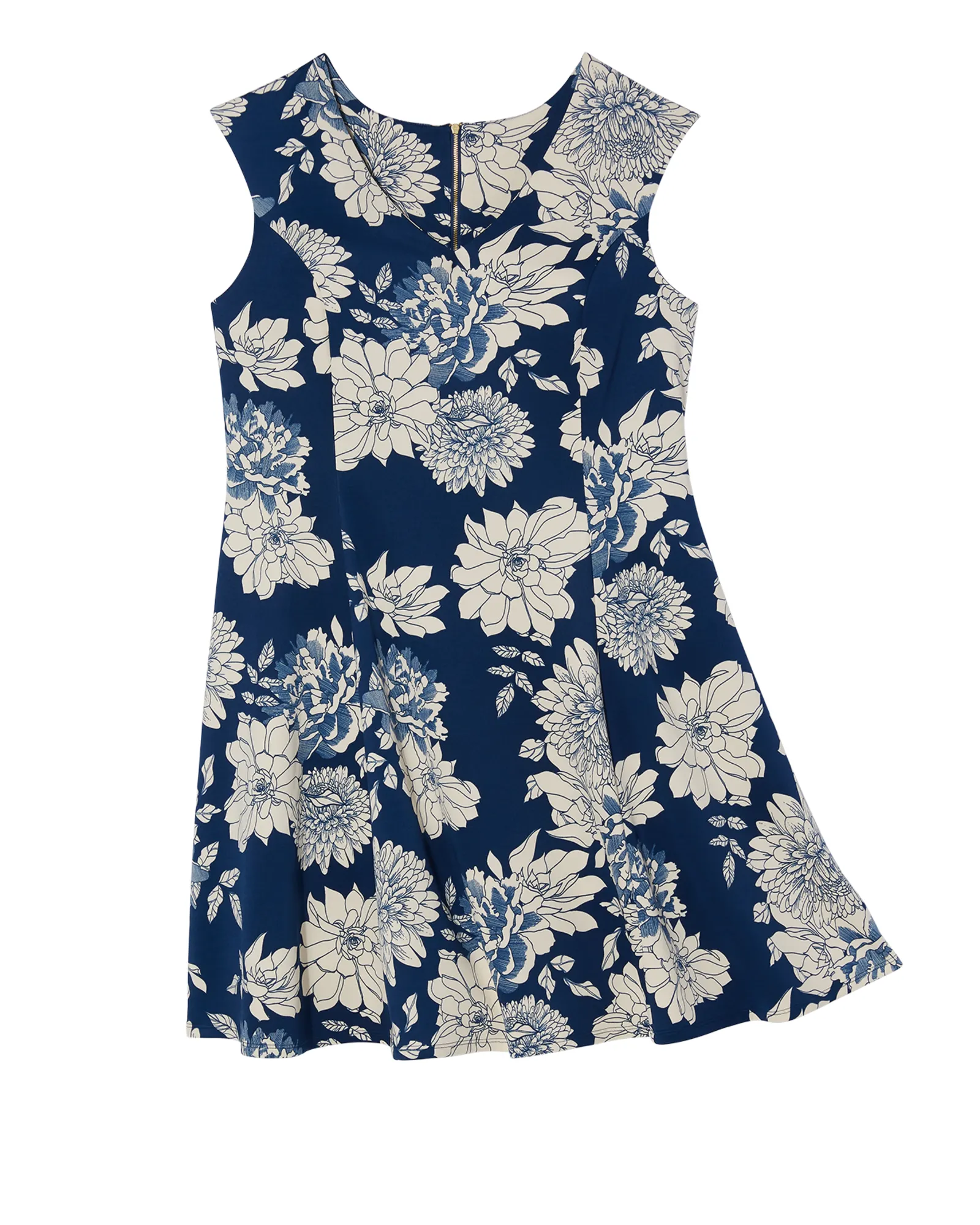 Dover Scuba Dress | Navy / Ivory