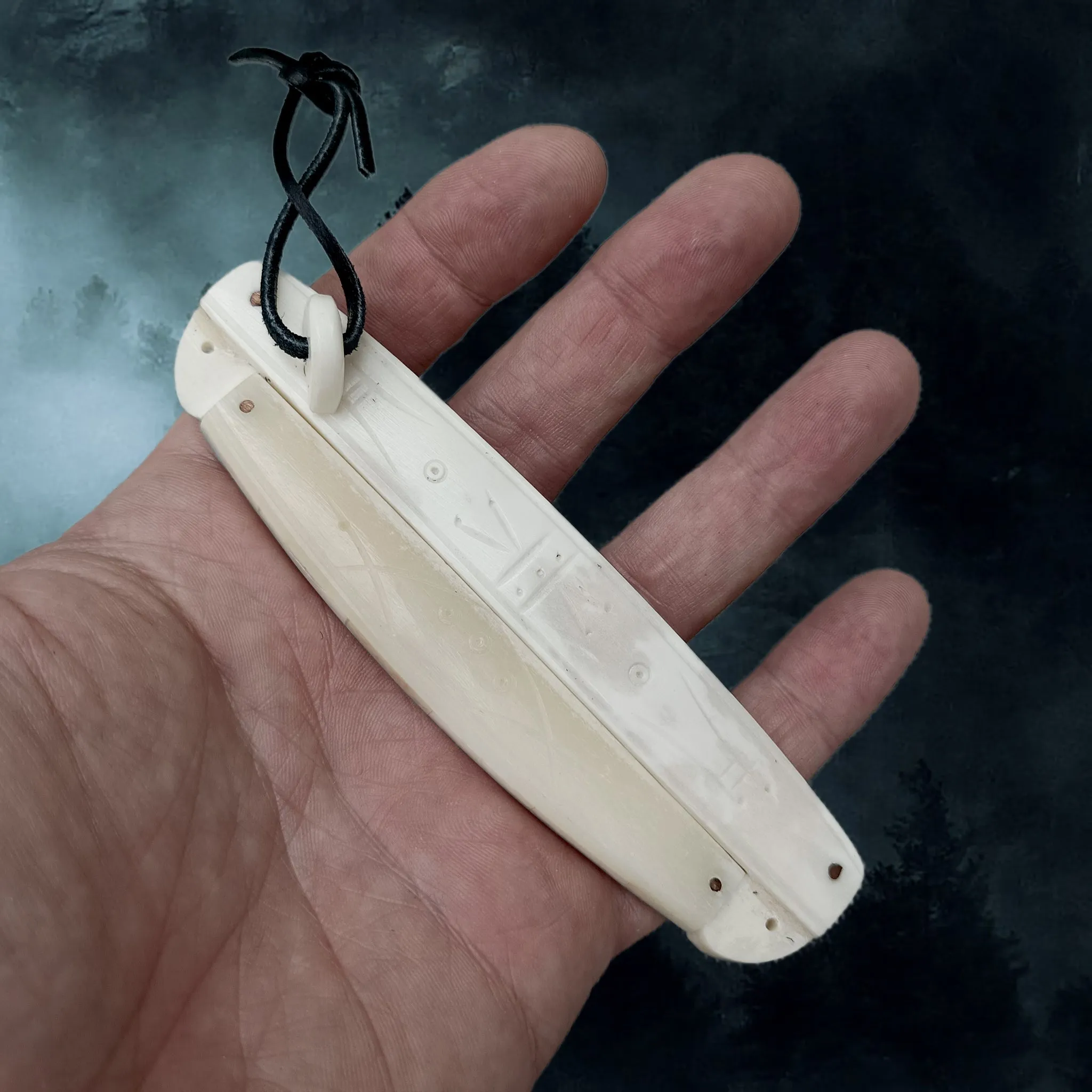 Encased Bone Viking Comb with Markings