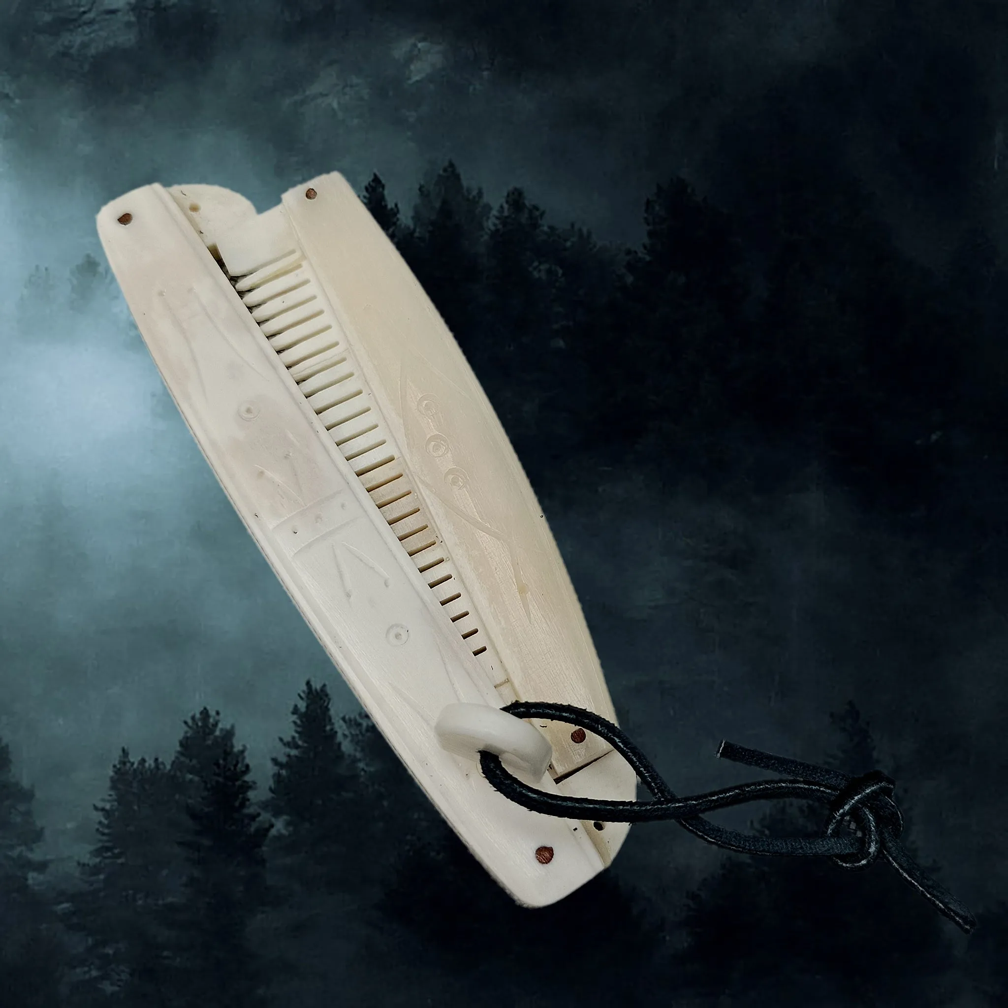 Encased Bone Viking Comb with Markings