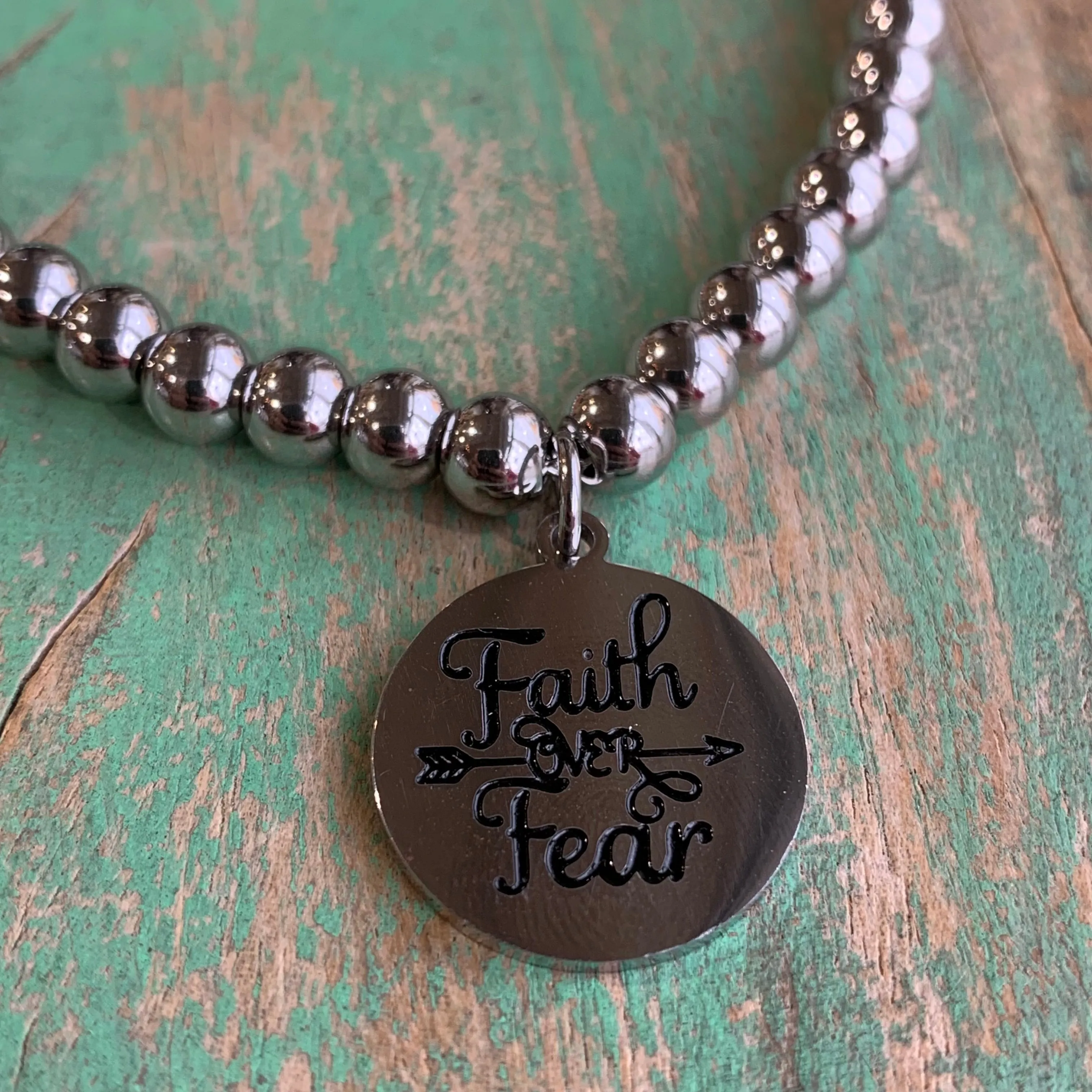 Faith Over Fear Necklace and Earrings