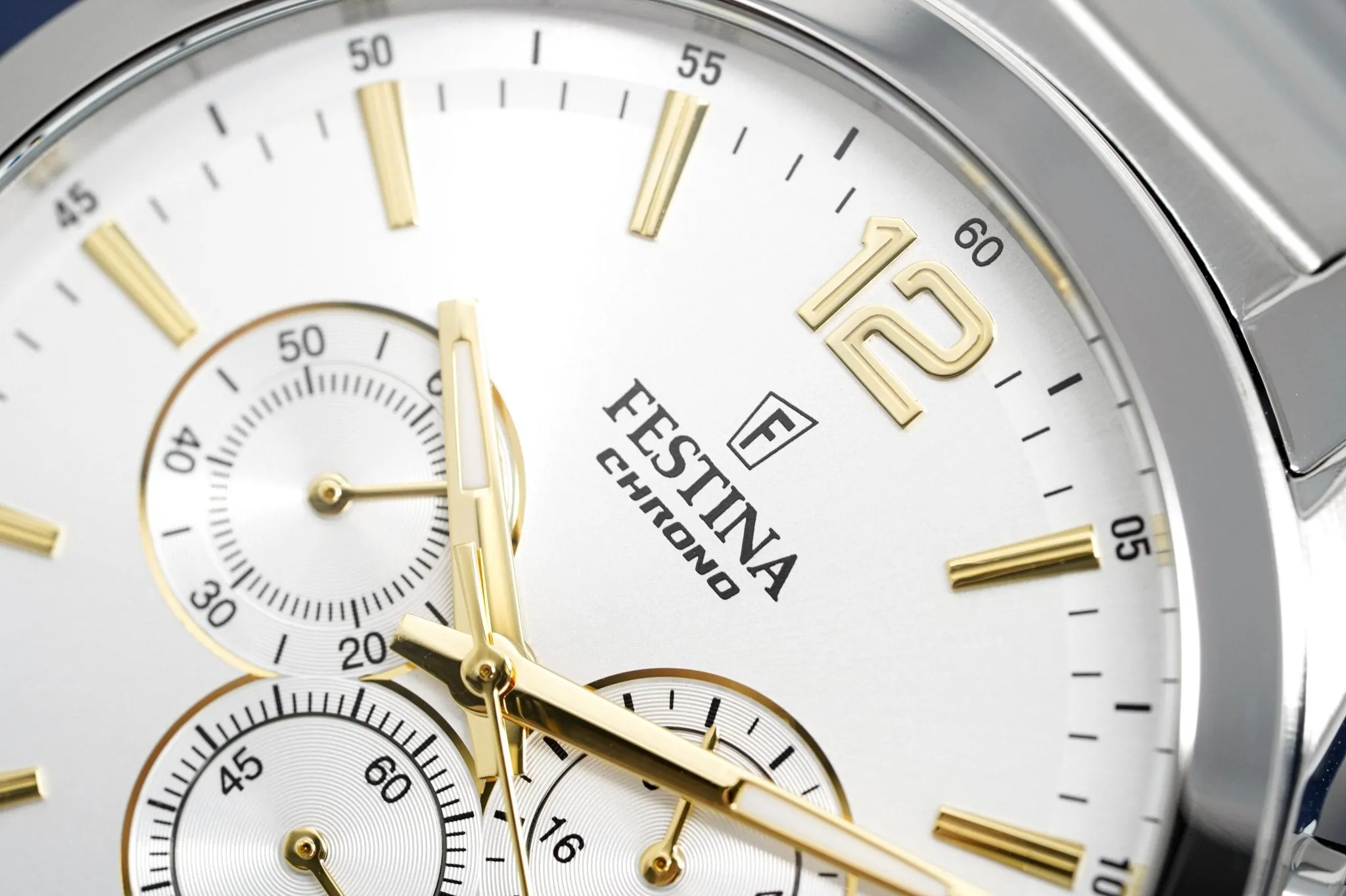 Festina Watch Silver Gold Timeless Chrono Stainless Steel F20343-1