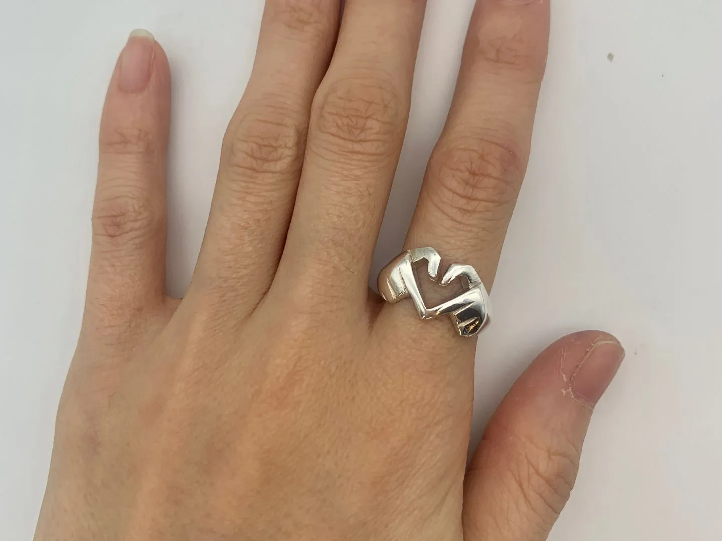 Finger Heart Ring - Silver Heart Ring - Couple Ring