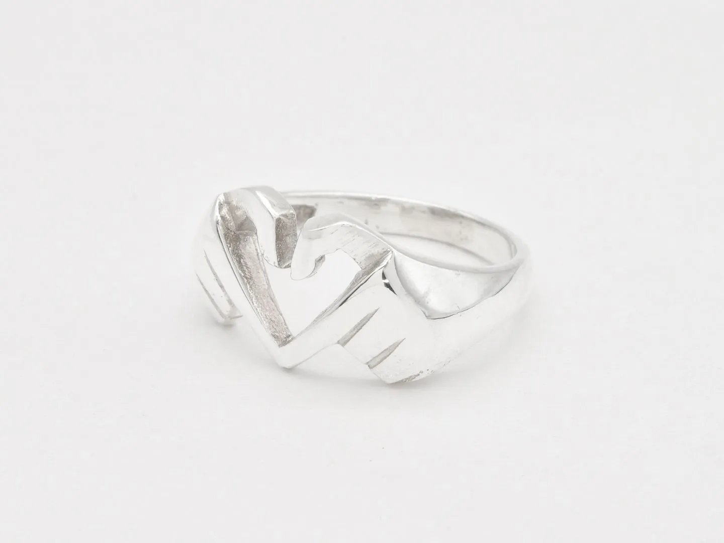 Finger Heart Ring - Silver Heart Ring - Couple Ring