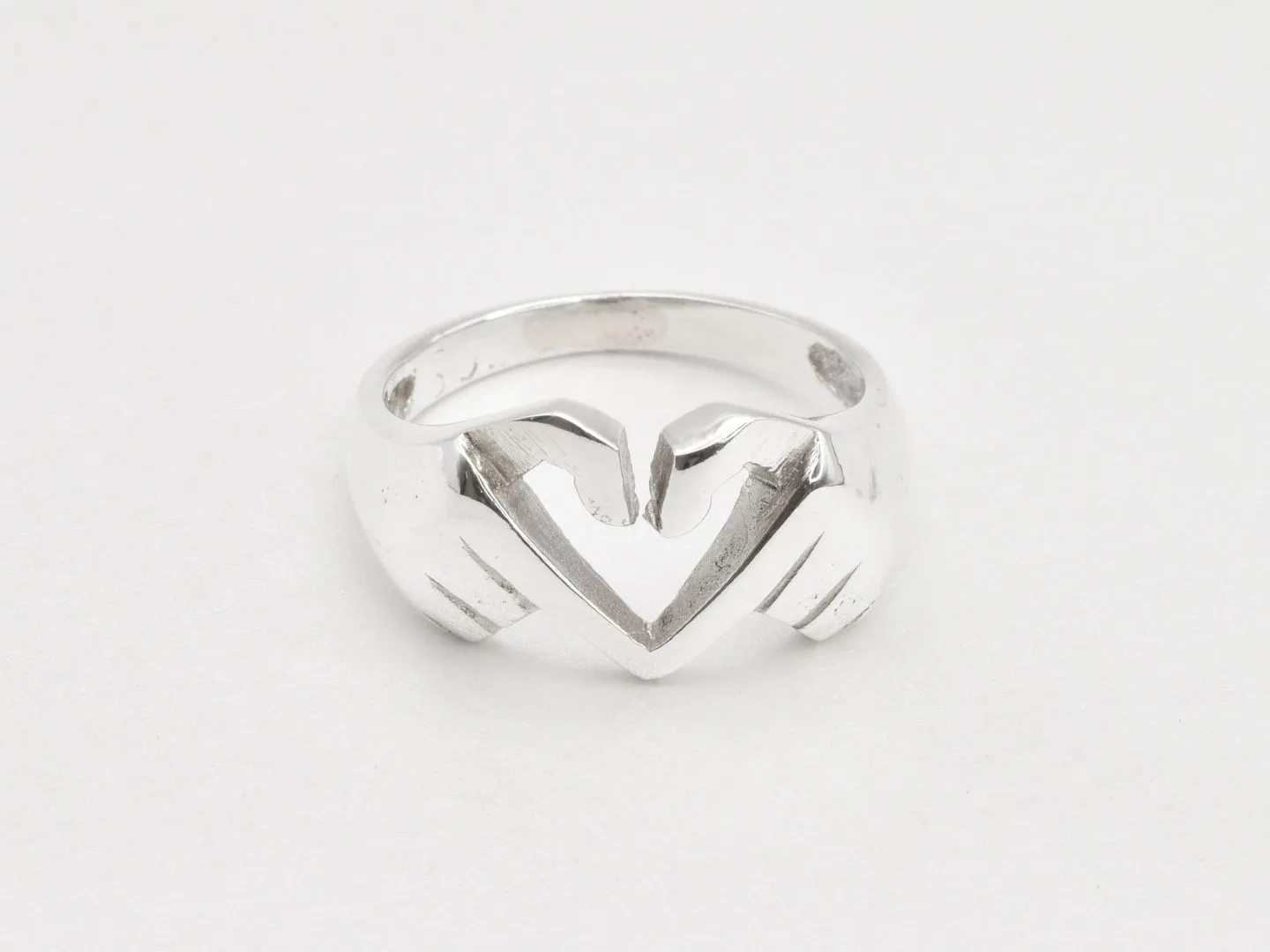 Finger Heart Ring - Silver Heart Ring - Couple Ring