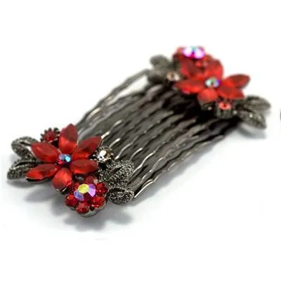 Frosted Flowers Hair Comb (Pair)