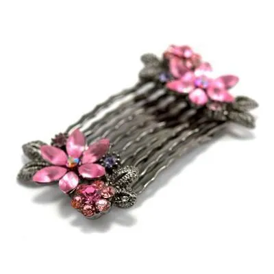 Frosted Flowers Hair Comb (Pair)