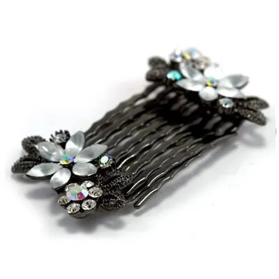 Frosted Flowers Hair Comb (Pair)
