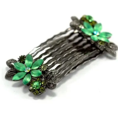 Frosted Flowers Hair Comb (Pair)