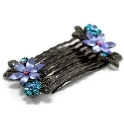 Frosted Flowers Hair Comb (Pair)