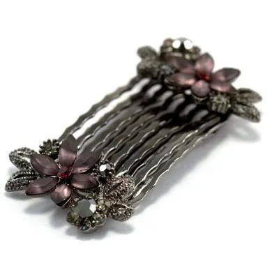 Frosted Flowers Hair Comb (Pair)