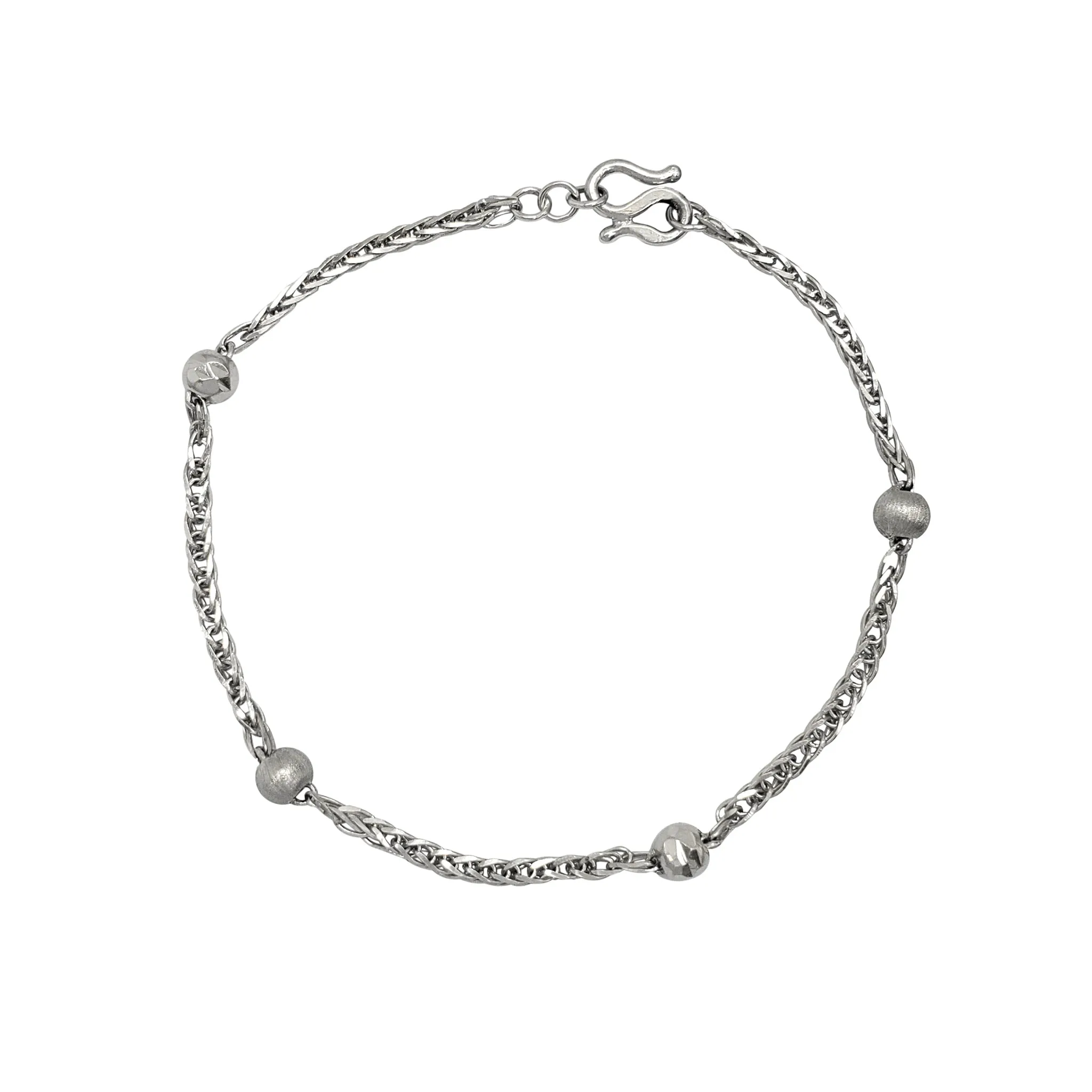 Glitter-cuts / Disco-cuts Spiga-Ball Bracelet (Platinum)