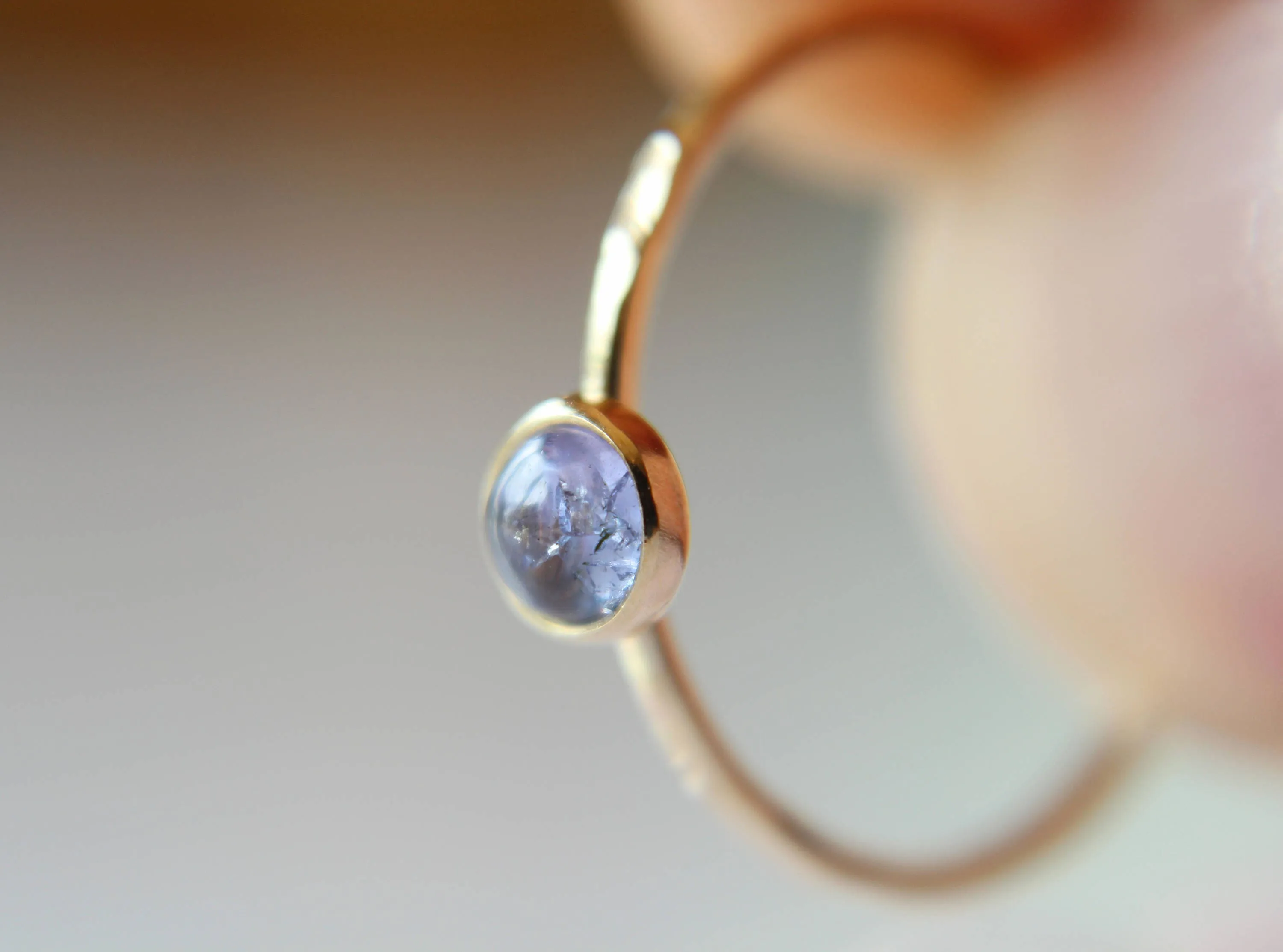 Gold Tanzanite Ring, Tanzanite Gemstone Stacking Ring, Slim Ring Or Engagement Ring Tanzanite Jewelry, Purple Gemstone Stacker