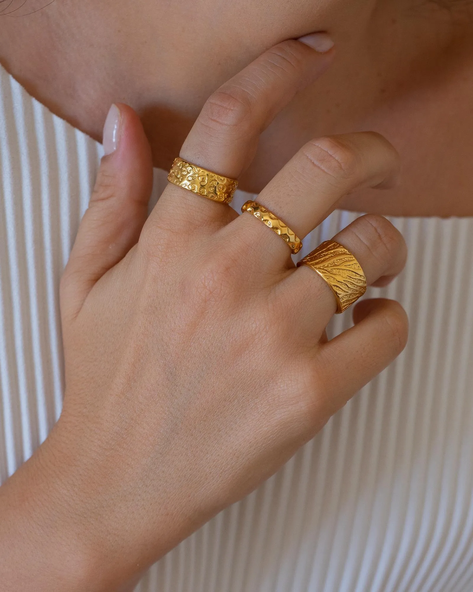 Gold Zebra Animal Print Pattern Ring
