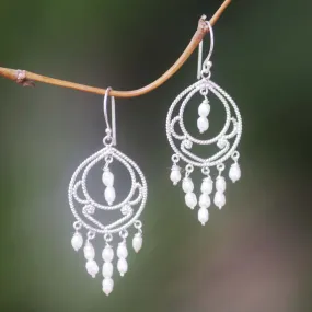 Gracious Lady Pearl chandelier earrings