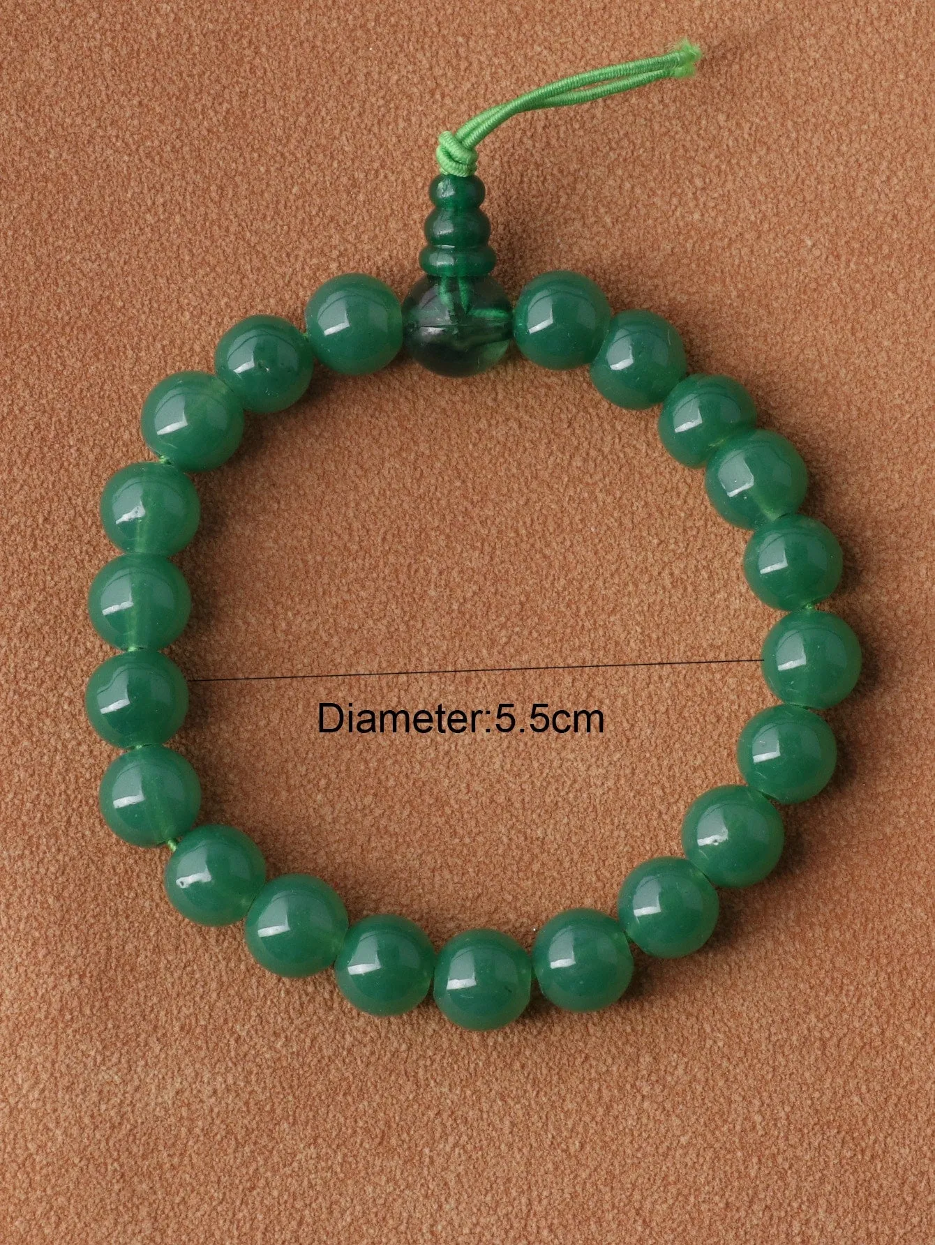 Green Crystal Decor Beaded Bracelet Adjustable Fit Unique Bracelet Accessory