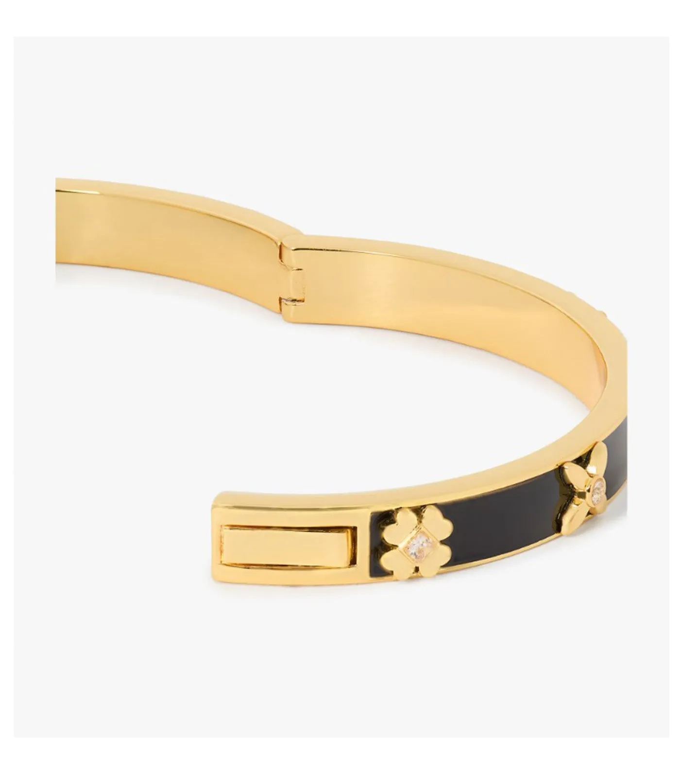 Heritage Bloom Hinged Bangle Black/Gold