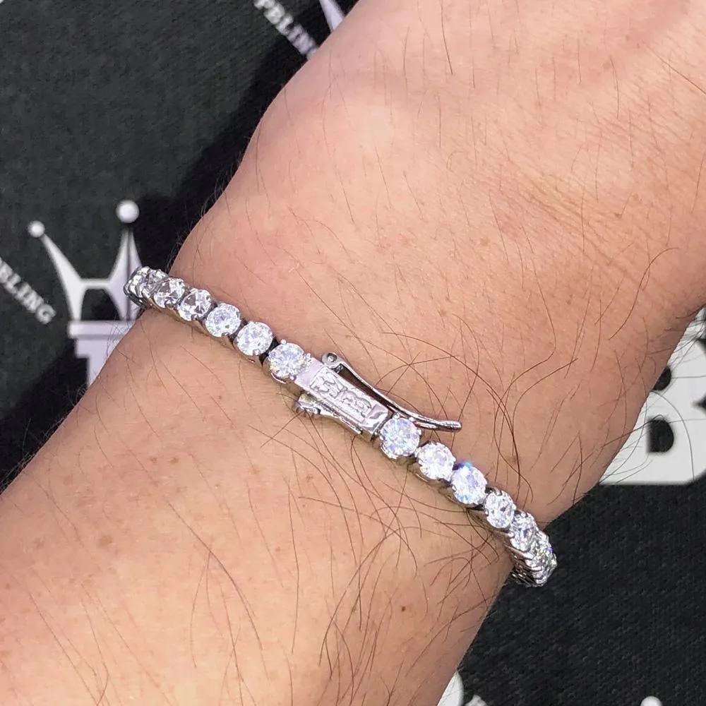 Hip Hop Bling VVS Iced Out Tennis Bracelet 4MM