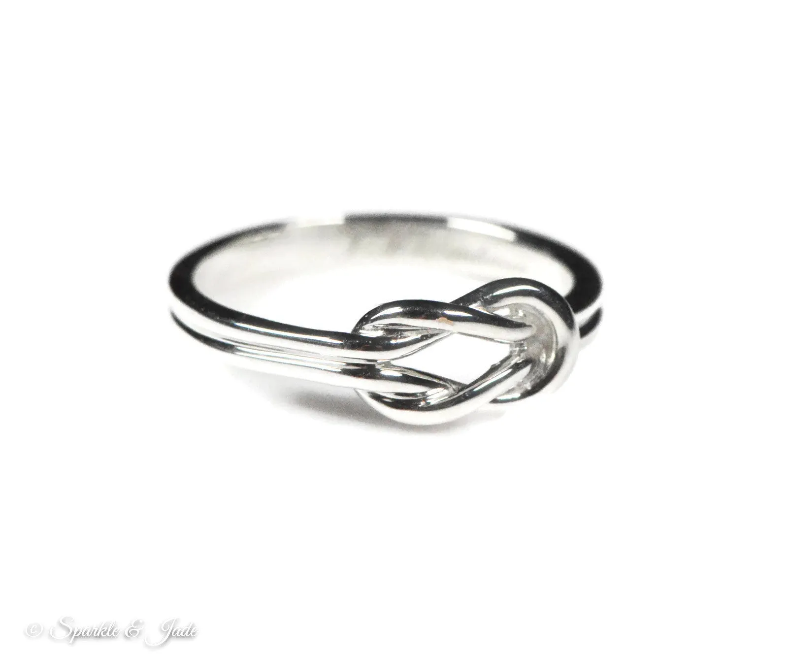 Infinity Love Knot Ring with Engraving