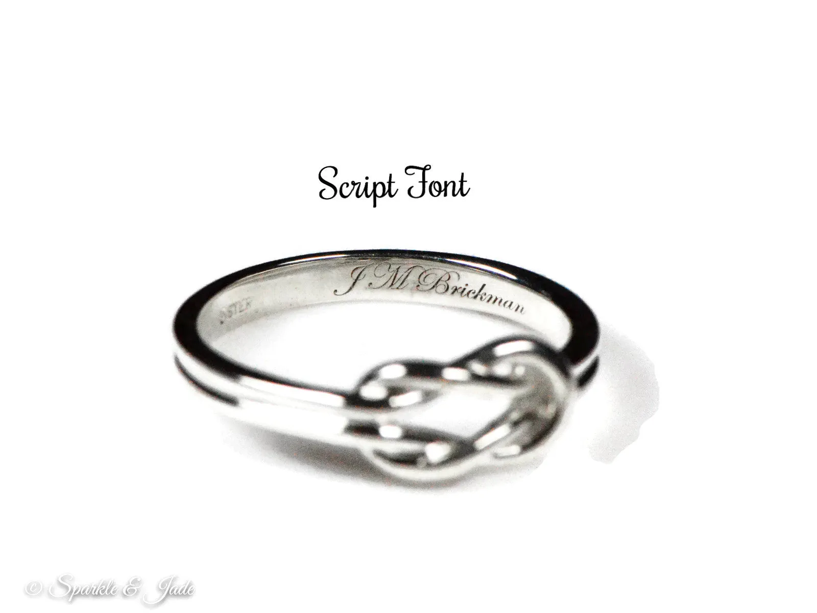 Infinity Love Knot Ring with Engraving