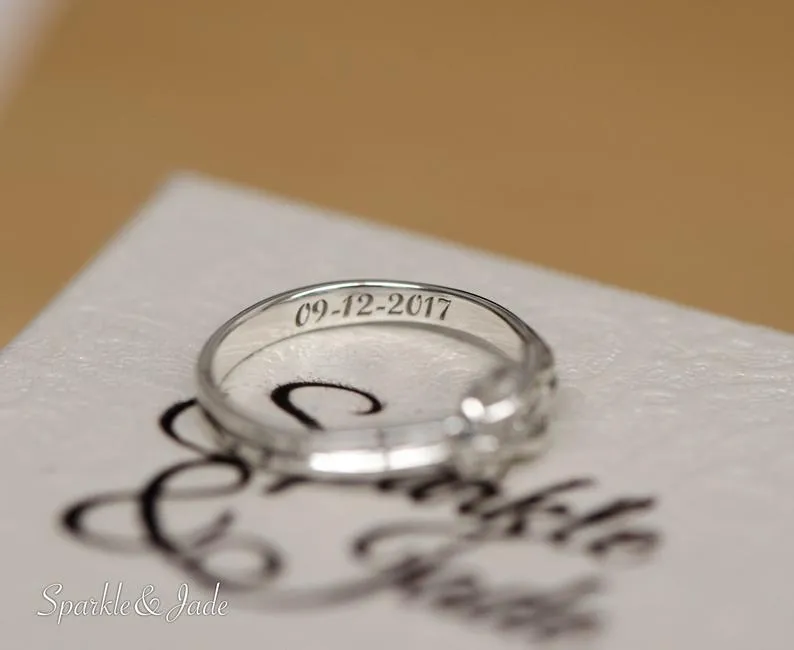 Infinity Love Knot Ring with Engraving