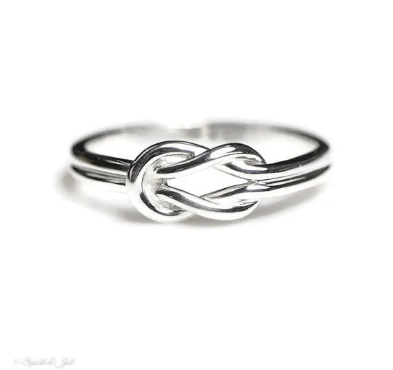 Infinity Love Knot Ring with Engraving