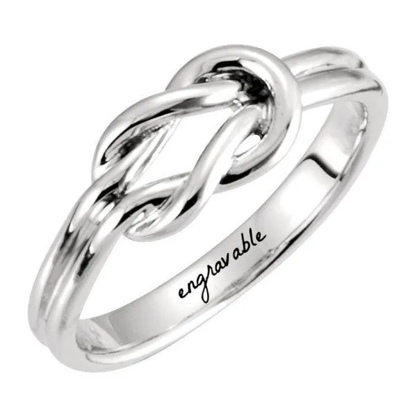 Infinity Love Knot Ring with Engraving