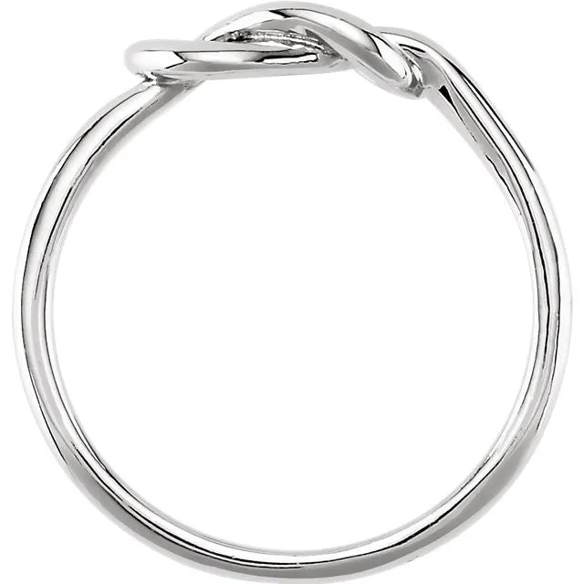 Infinity Love Knot Ring with Engraving