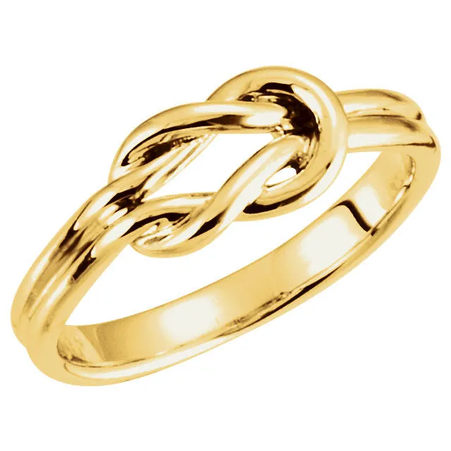 Infinity Love Knot Ring with Engraving