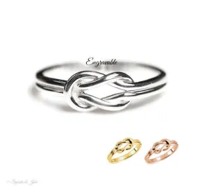 Infinity Love Knot Ring with Engraving