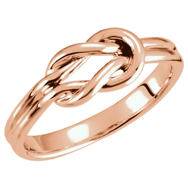 Infinity Love Knot Ring with Engraving