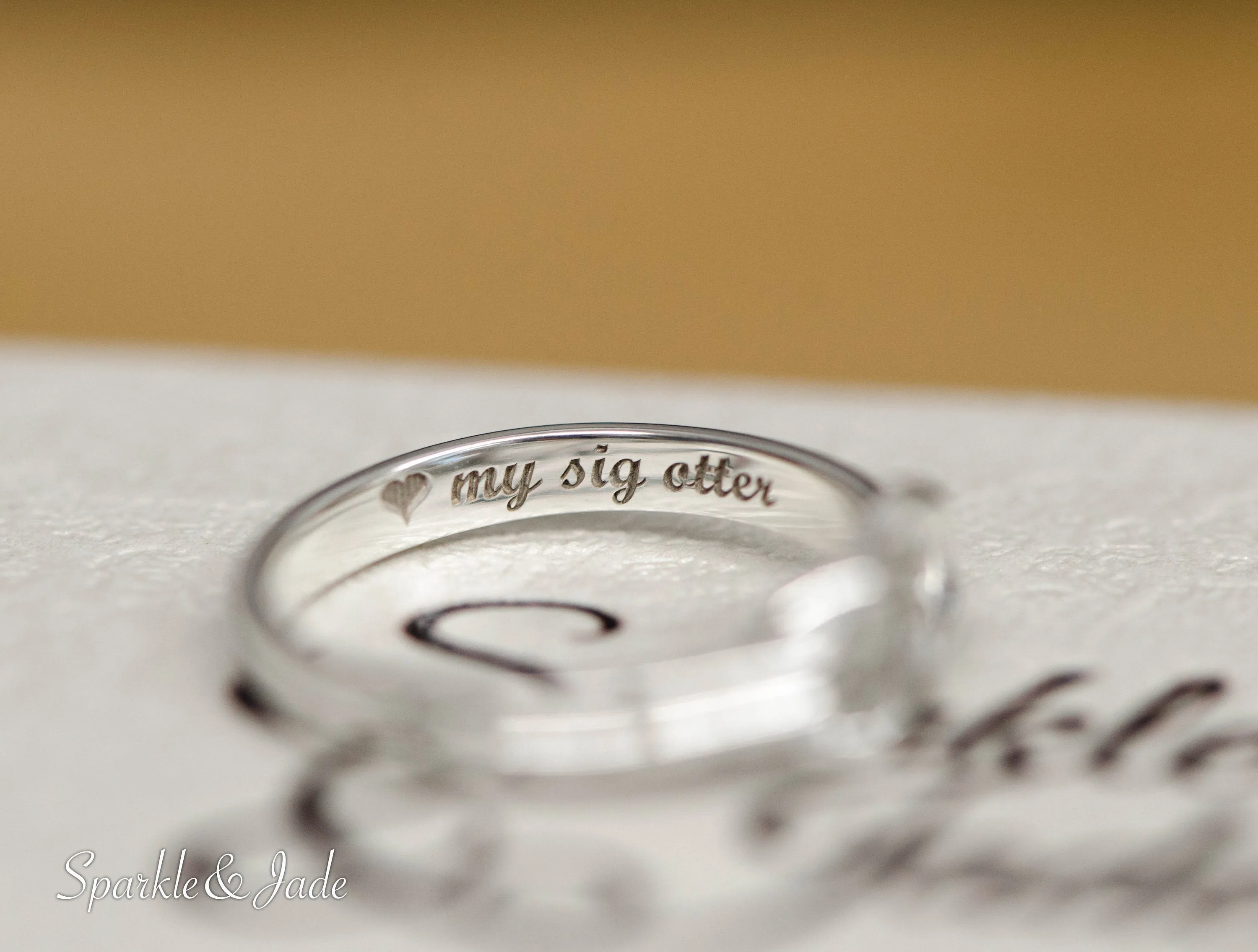 Infinity Love Knot Ring with Engraving