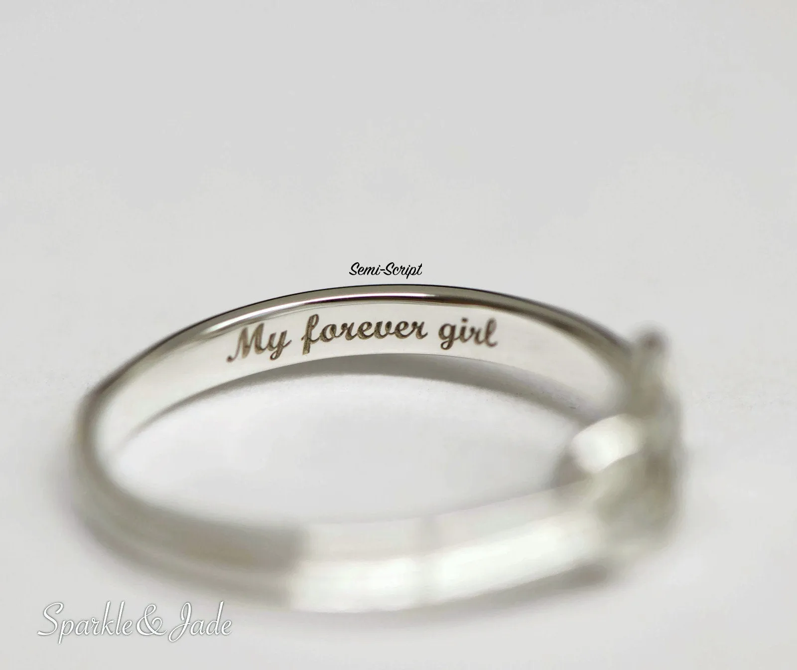 Infinity Love Knot Ring with Engraving