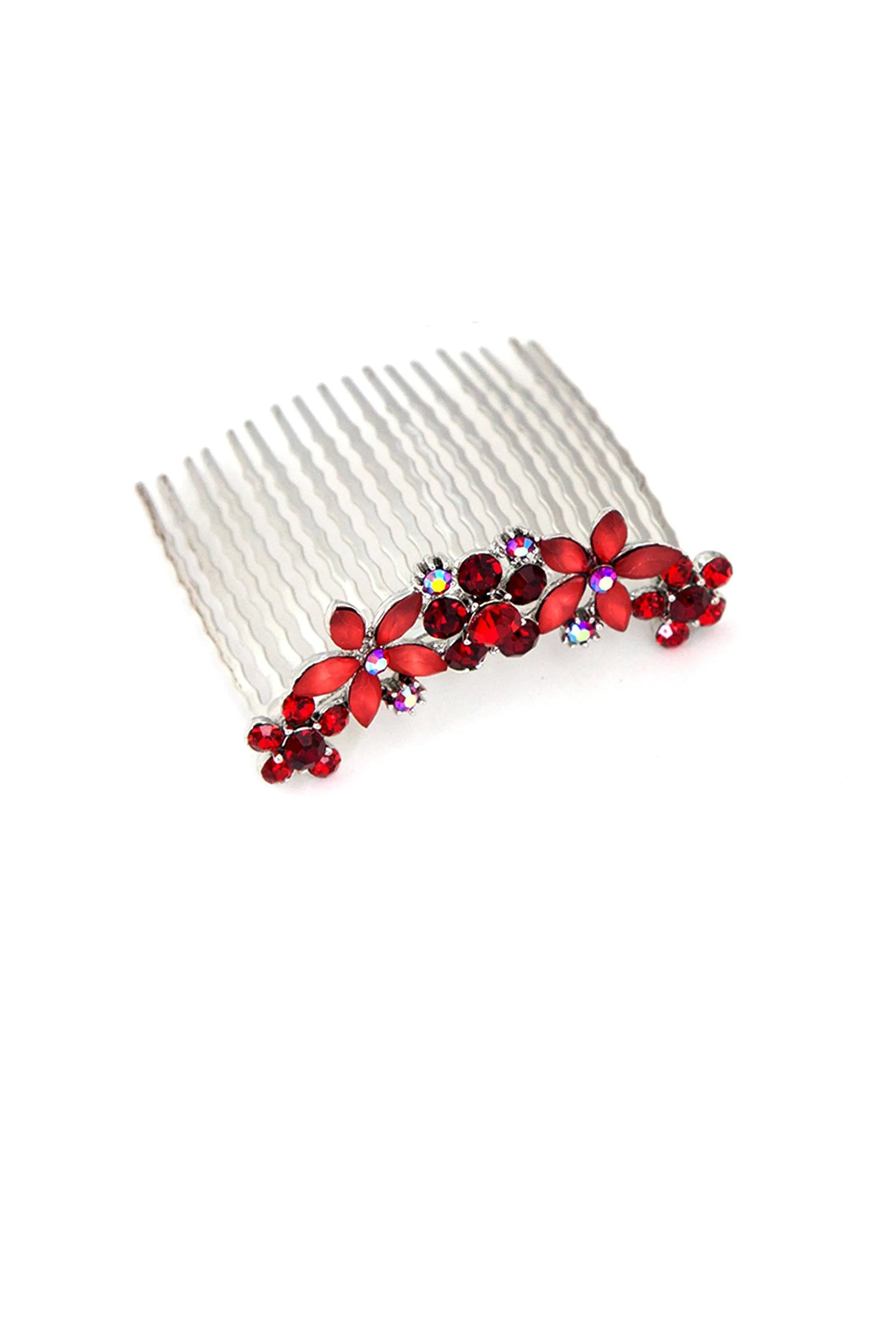Jane Frosted Flower Crystal Hair Comb (Sold as a pair)