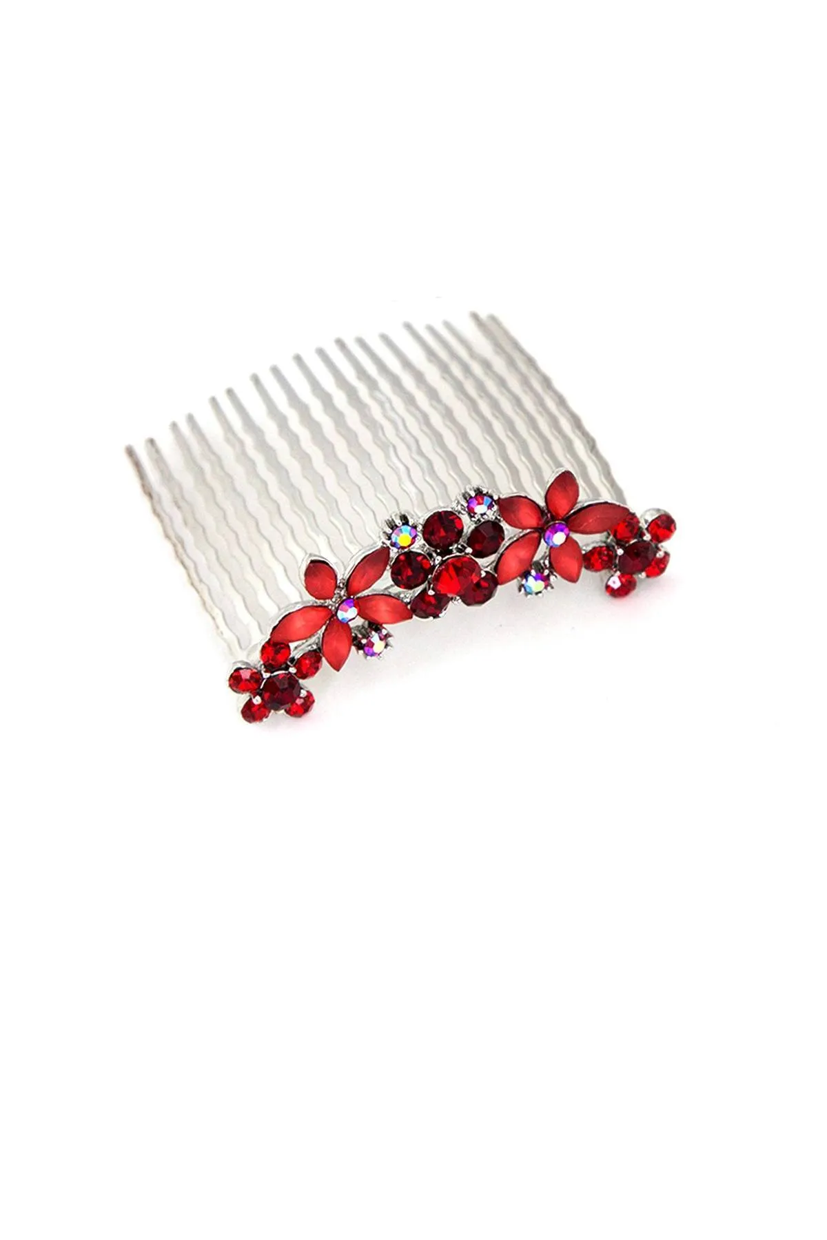 Jane Frosted Flower Crystal Hair Comb (Sold as a pair)