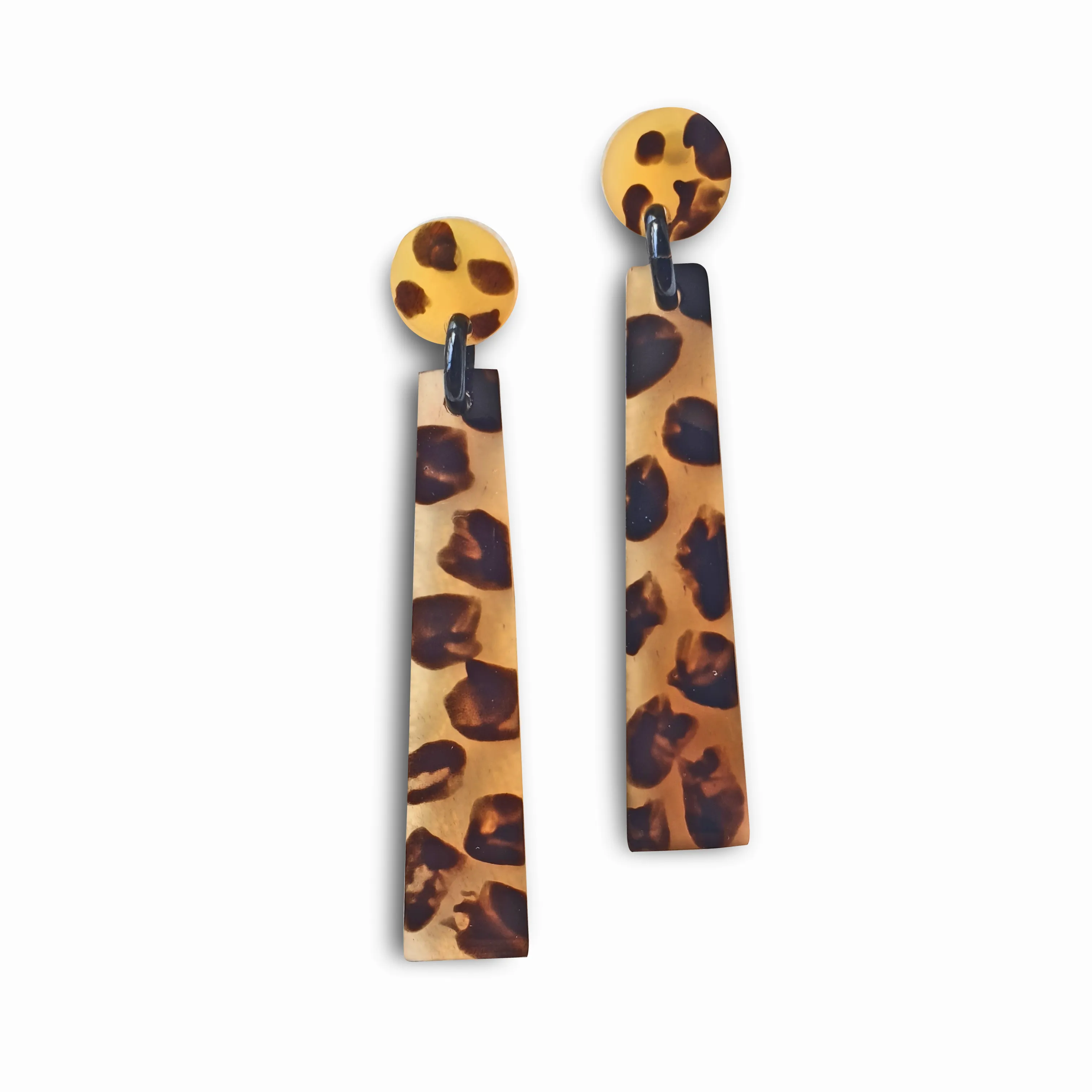 Jasmino Trendy Spotted Leopard Chandelier Earrings Women Made By Natural Buffalo Horn