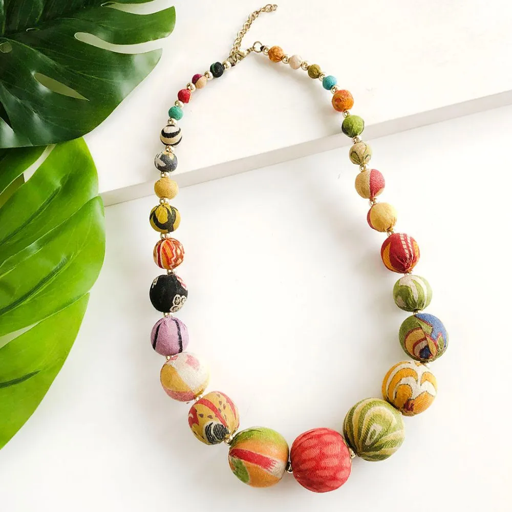 Kantha Graduated Bead Necklace